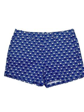 PGA TOUR Women Blue Geometric Print Golf Short SZ 12 Chino Style -Pockets